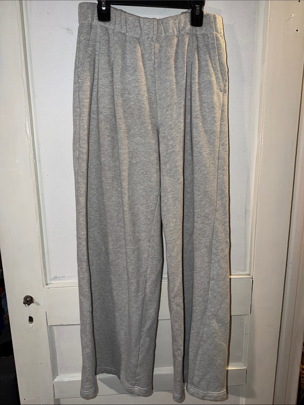 aerie Light Gray Wide Leg Sweatpants